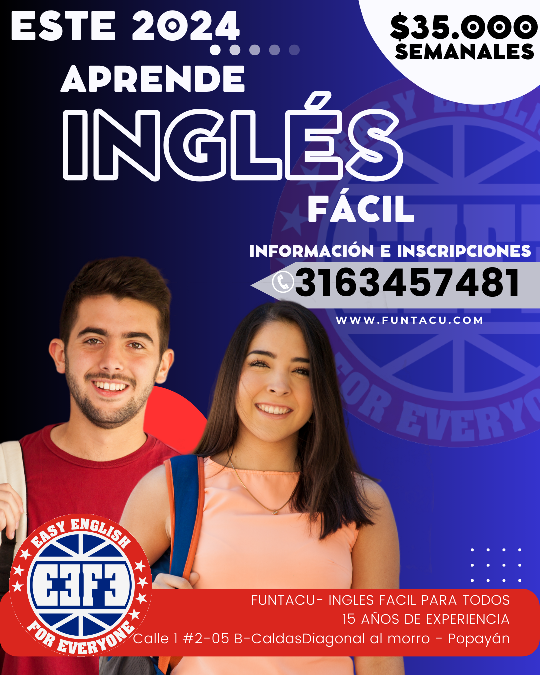 Inscripción para el Primer Curso de Inglés 2024 en Popayán